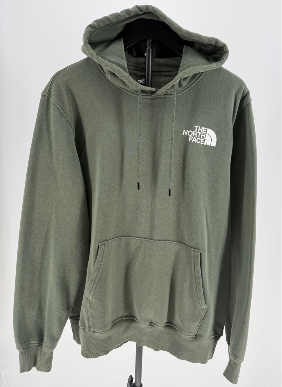 The North Face Box NSE Hoodie Mens L Green Never Stop Exploring Logo Pullover